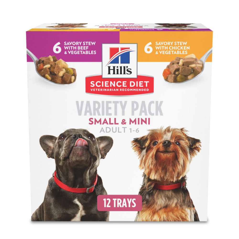 Hill’s Science Diet Adult Small & Toy Breed Savory Chicken/Beef and Vegetable Stew Variety Pack Wet Dog Food