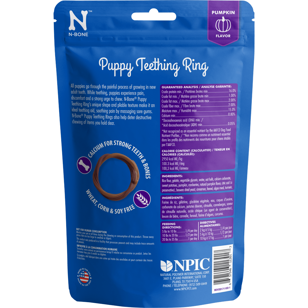 N-Bone Puppy Teething Rings Pumpkin Flavor Dog Treats