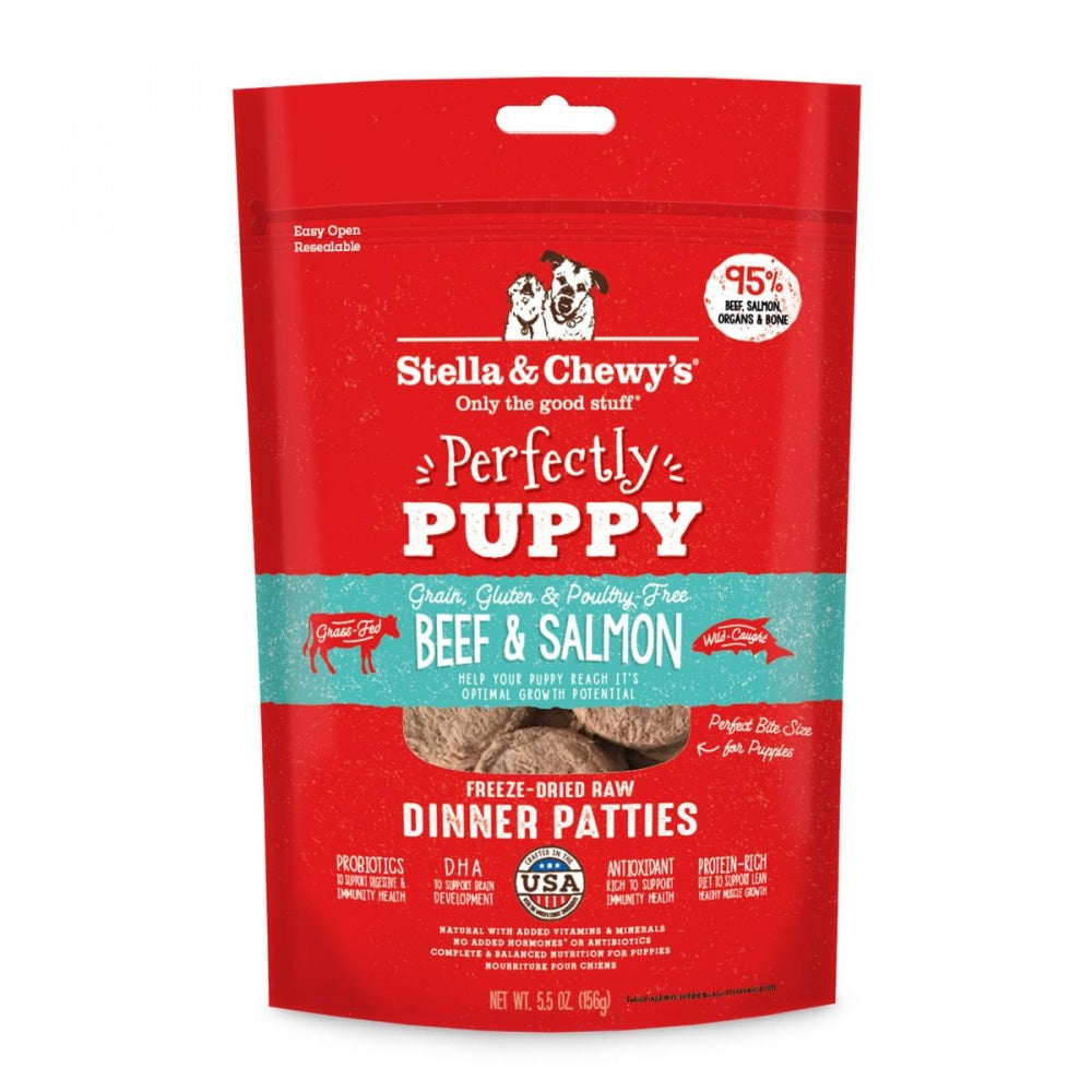 Stella & Chewy’s Perfectly Puppy Freeze Dried Raw Beef and Salmon Dinner Patties Grain Free Dog Food