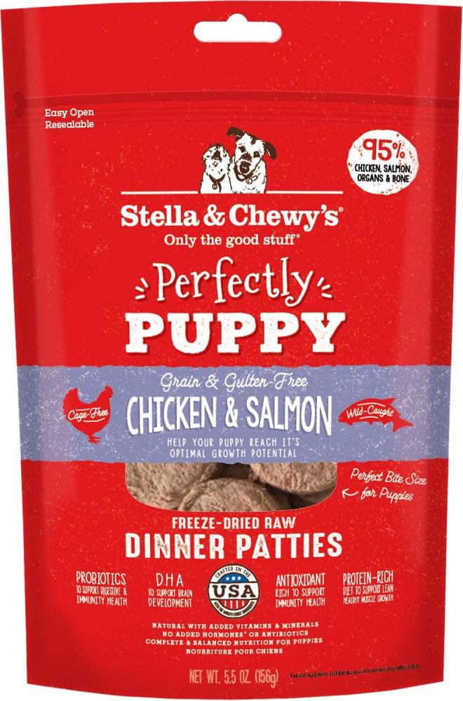 Stella & Chewy’s Perfectly Puppy Freeze Dried Raw Chicken and Salmon Dinner Patties Grain Free Dog Food