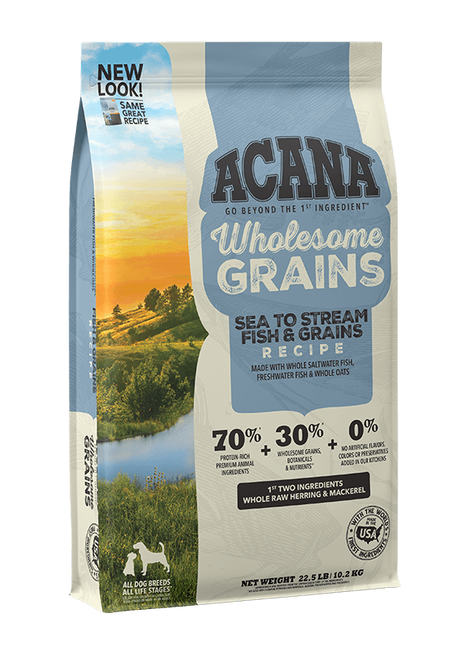 ACANA + Wholesome Grains American Waters Recipe with Whole Saltwater & Freshwater Fish Dry Dog Food