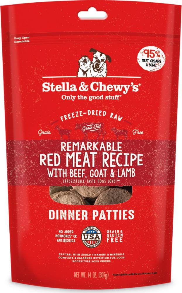 Stella & Chewy’s Remarkable Raw Red Meat Recipe Freeze Dried Dinner Patties Dog Food