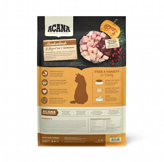 ACANA Meadowlands Freeze Dried Coated Grain Free Dry Cat Food