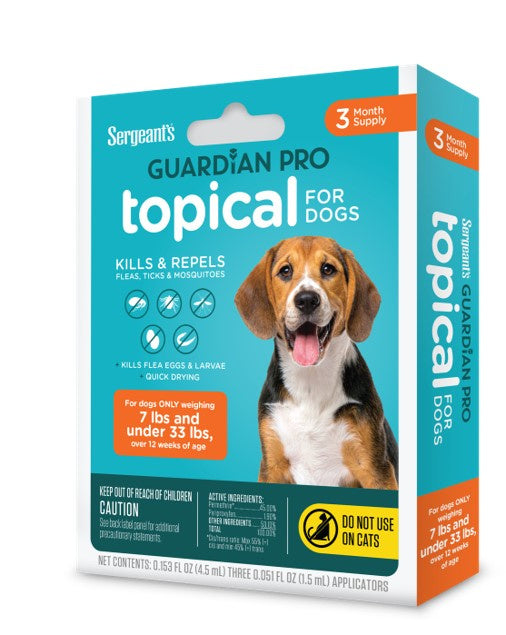 Sergeant’s Guardian PRO Flea & Tick Topical for Dogs 3 Count