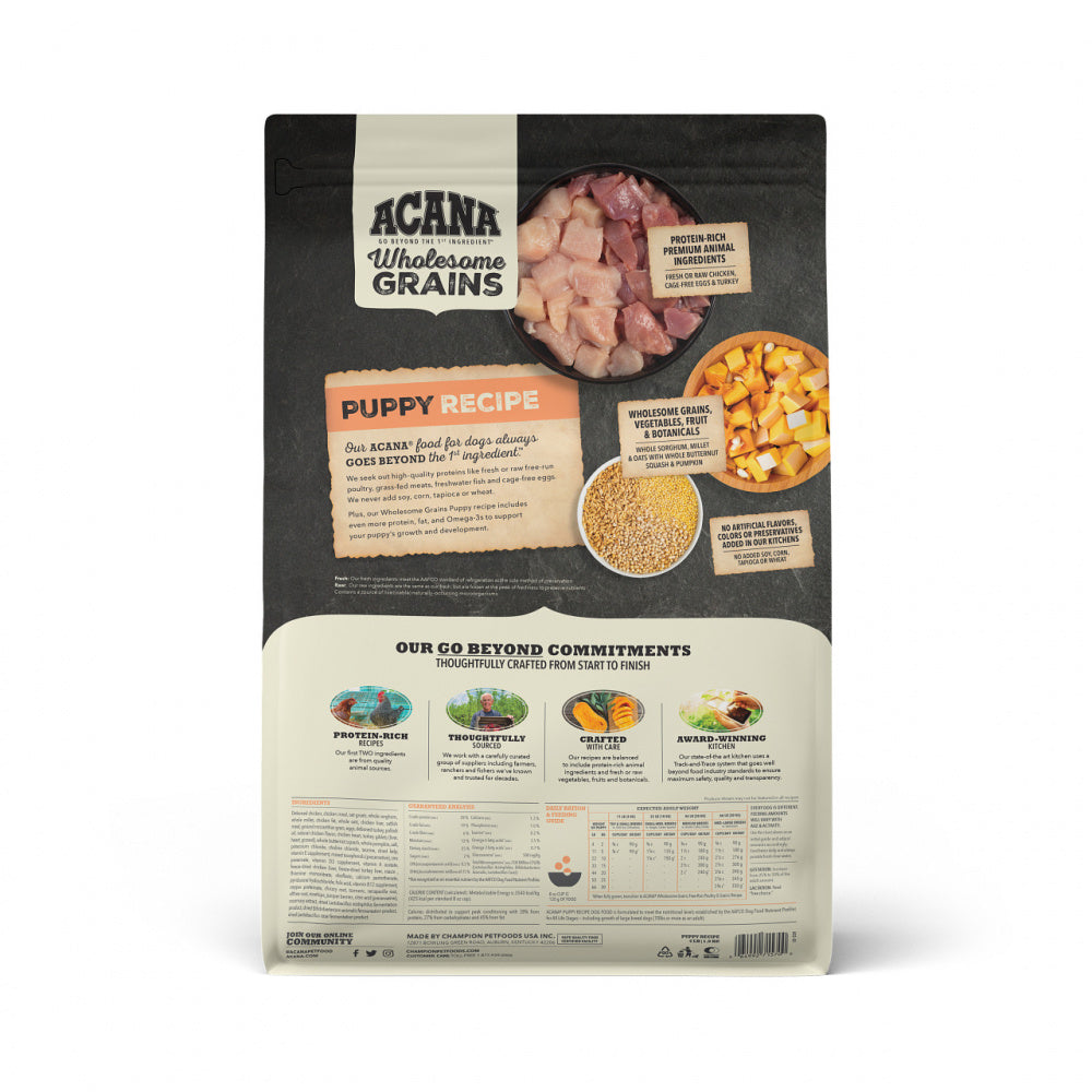 ACANA Puppy Wholesome Grains Real Chicken, Eggs & Turkey Dry Dog Food