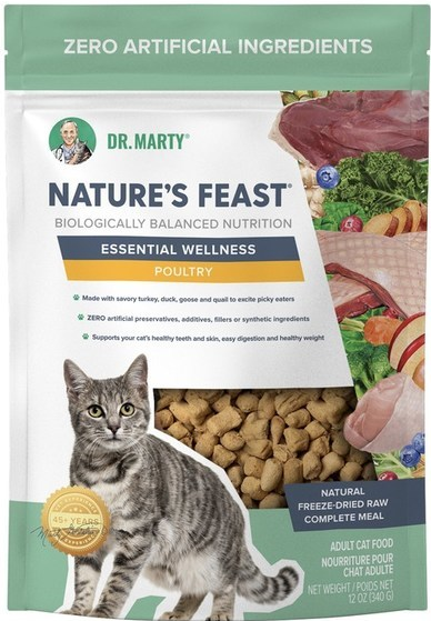 Dr. Marty Nature’s Feast Essential Wellness Poultry Freeze Dried Raw Cat Food