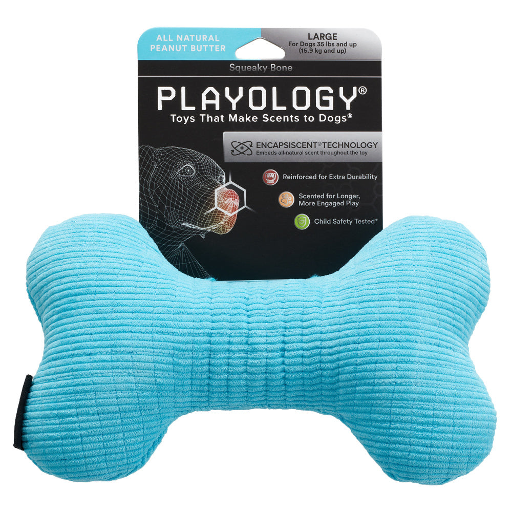 Playology Plush Bone Peanut Butter Scented Dog Toy