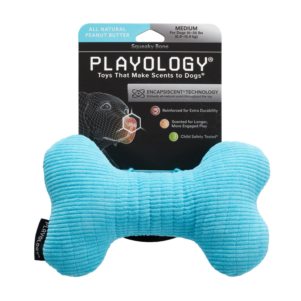 Playology Plush Bone Peanut Butter Scented Dog Toy