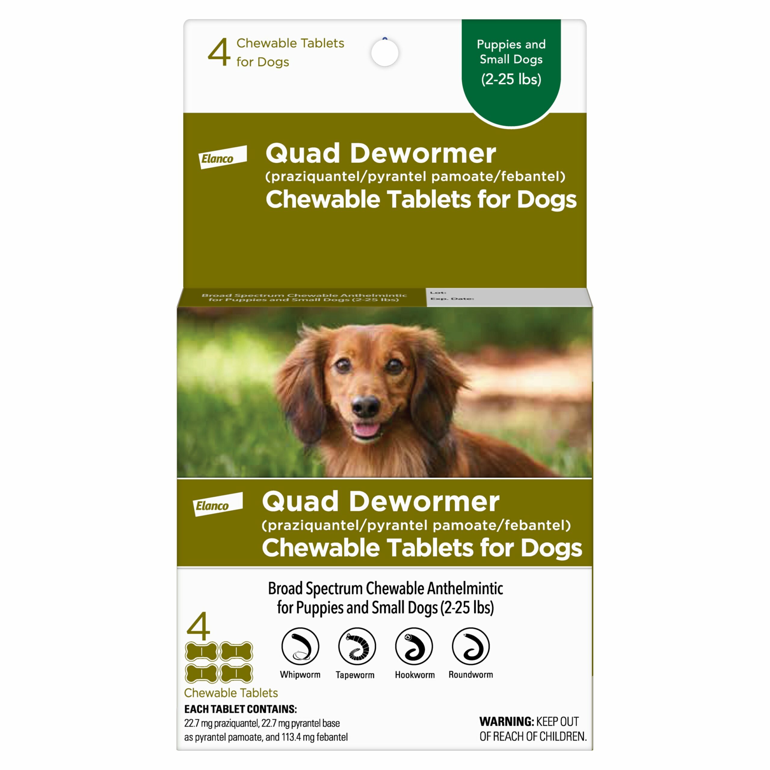 Elanco Quad Dewormer for Small Dogs, 4ct.