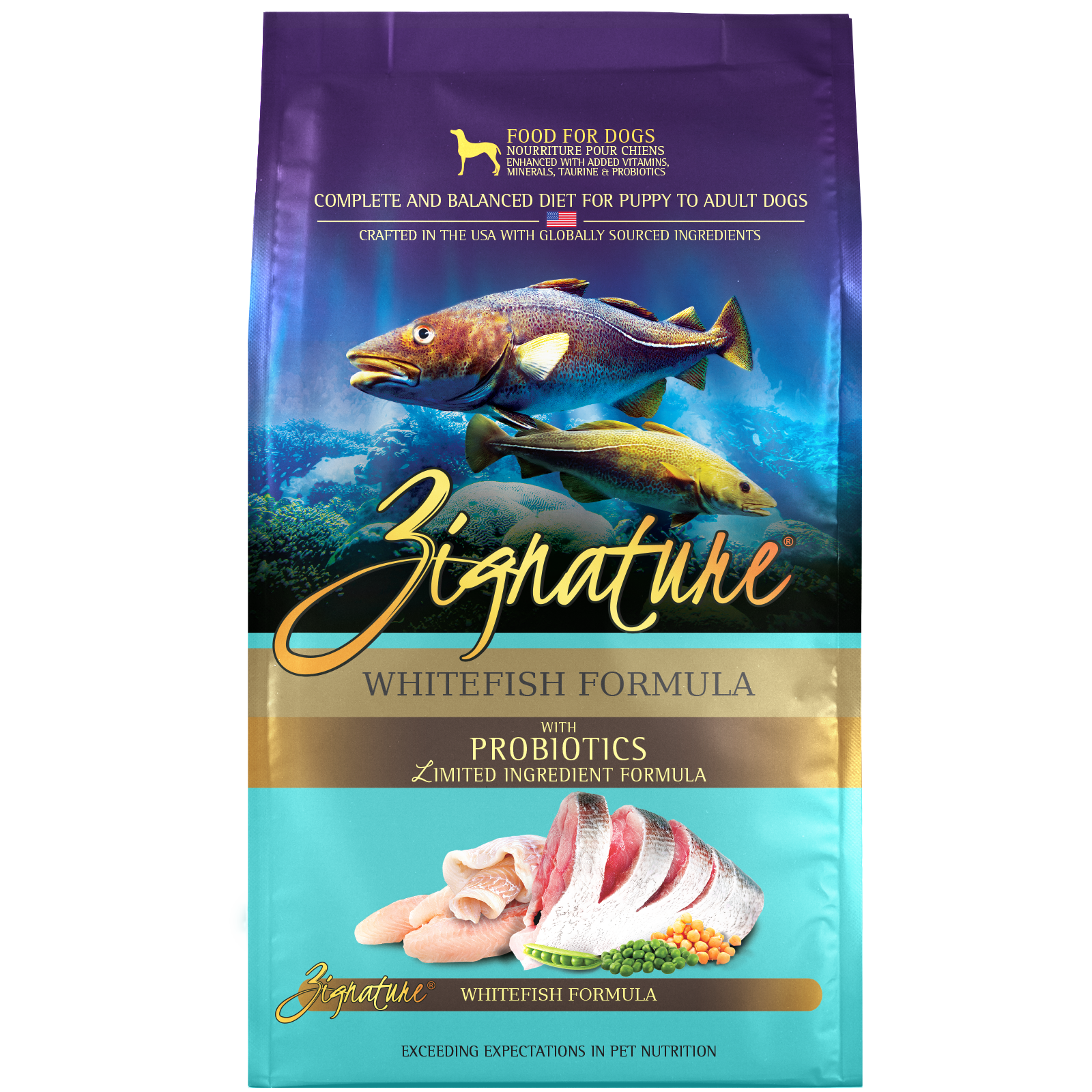 Zignature Whitefish Formula Dry Dog Food, 25lb