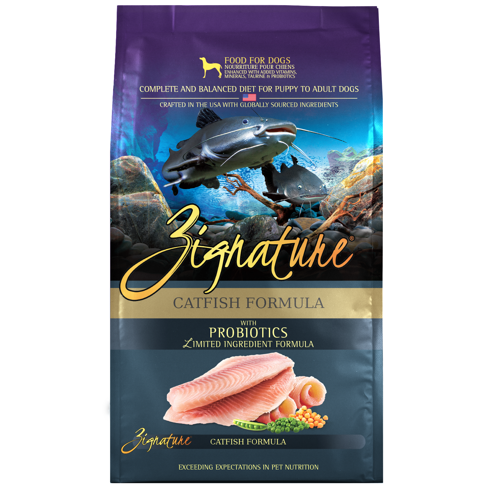 Zignature Catfish Formula Dry Dog Food, 25lb