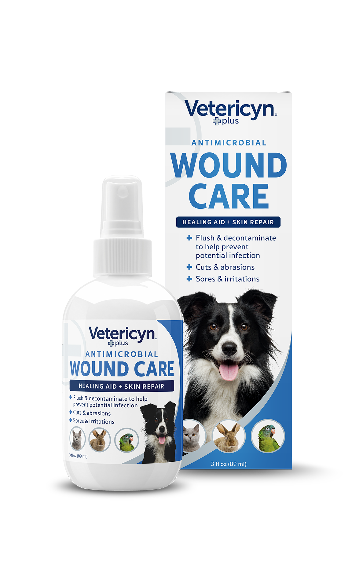 Vetericyn Plus Antimicrobial Dog & Cat Wound Care Spray, 3-ounce