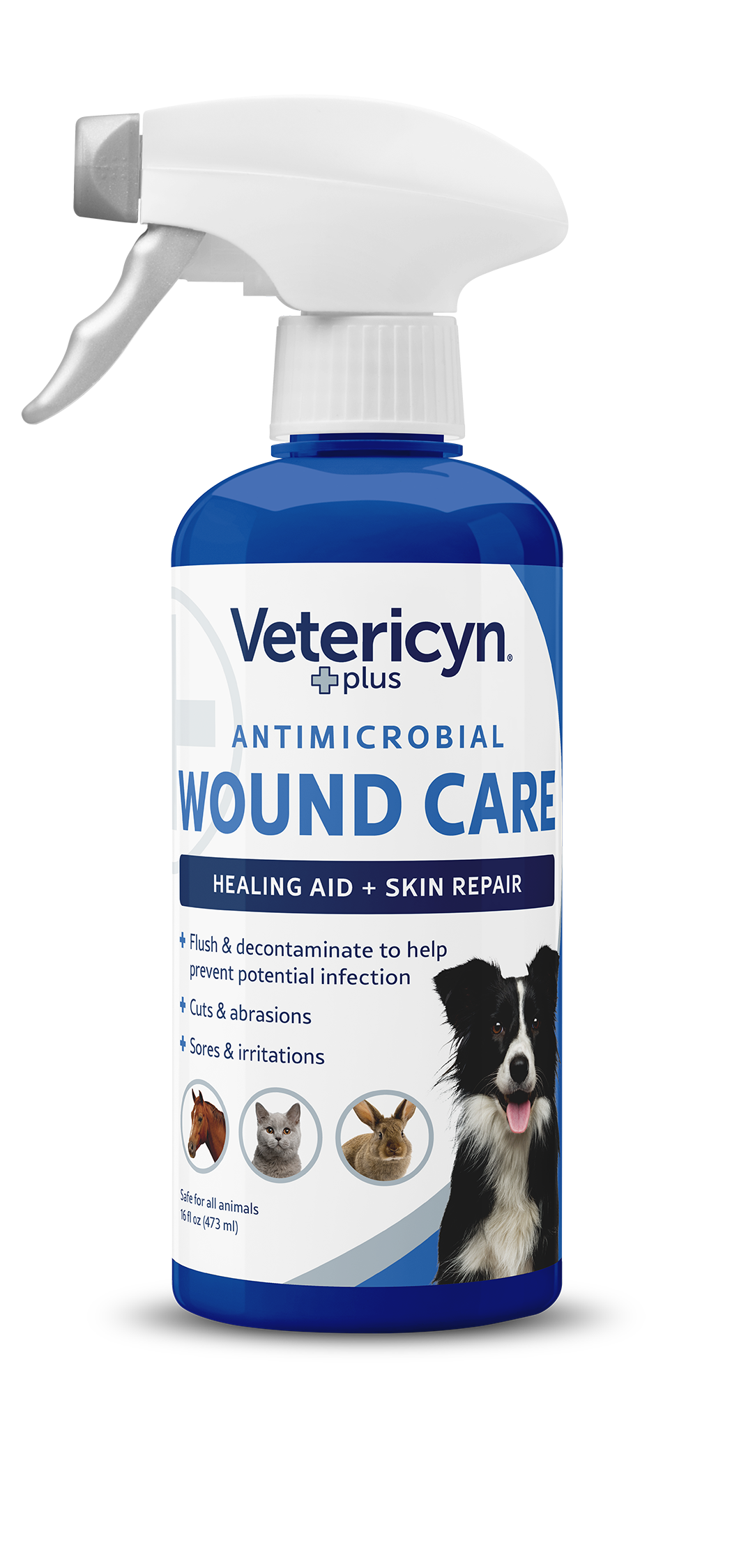 Vetericyn Plus Antimicrobial All Animal Wound Care Spray, 16-ounce