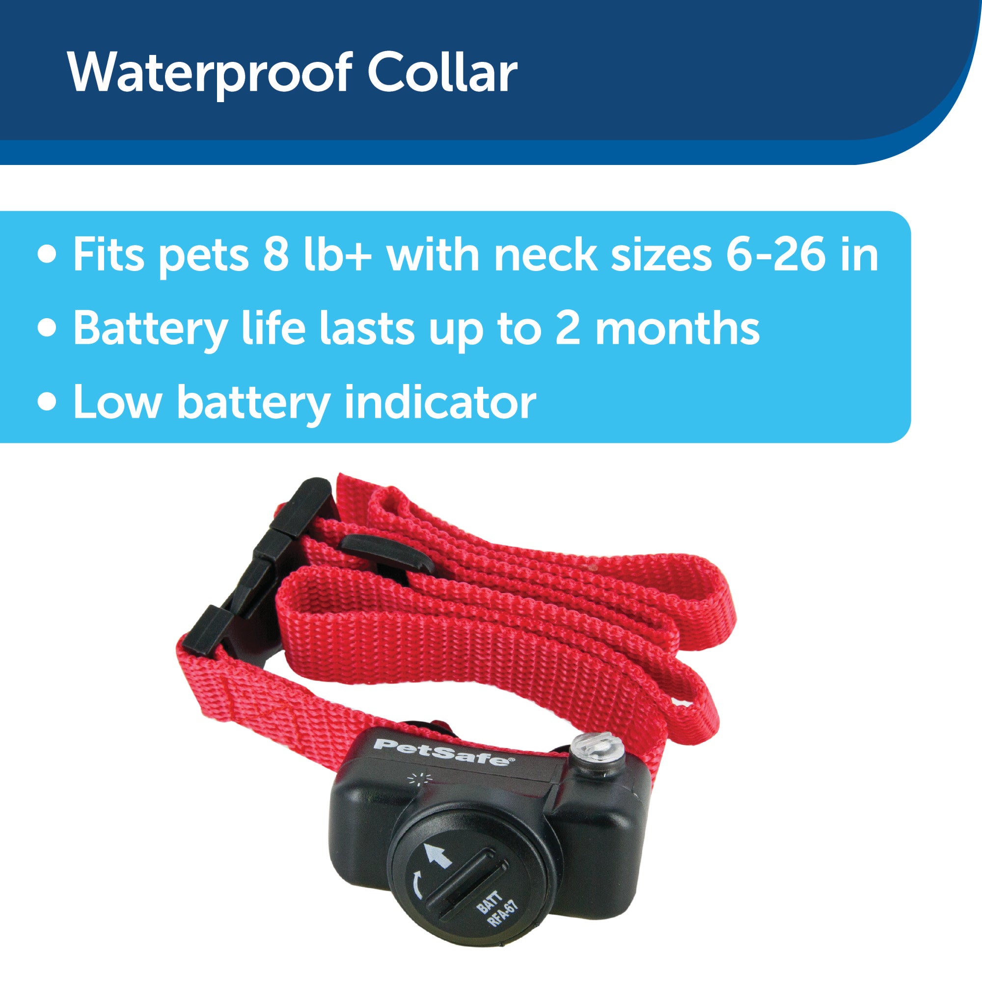 PetSafe Ultralight Receiver Collar for Dogs and Cats over 8 lb. – Waterproof with Tone and Static Correction – From the Parent Company of INVISIBLE FENCE Brand